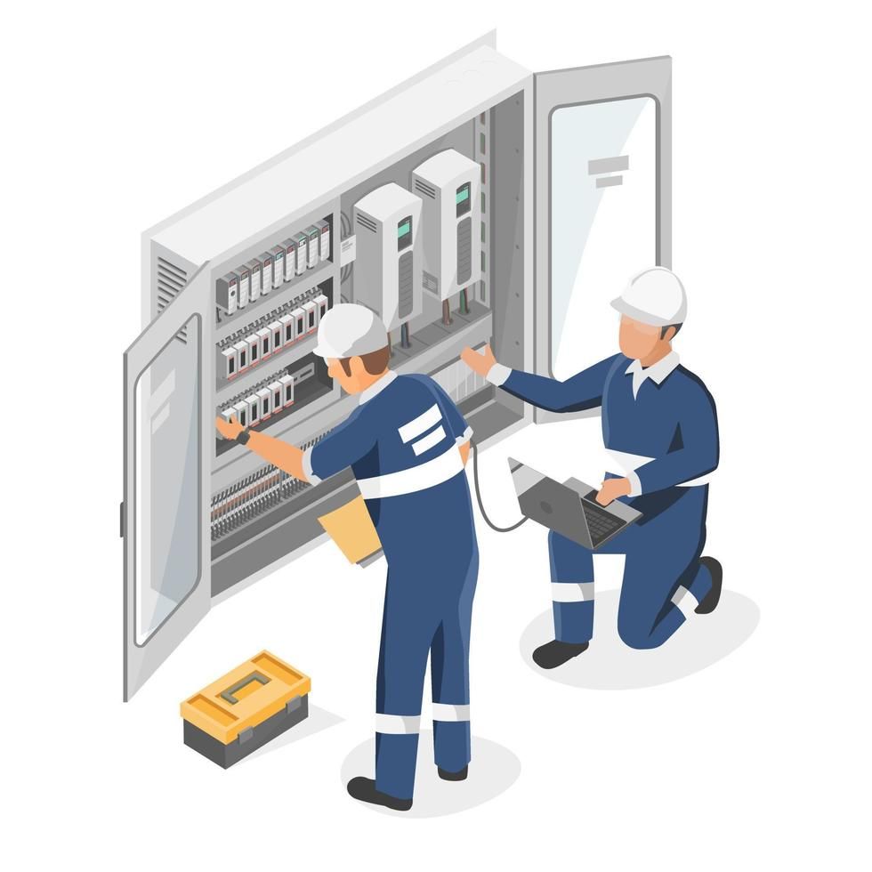 Electrician wiring a junction box